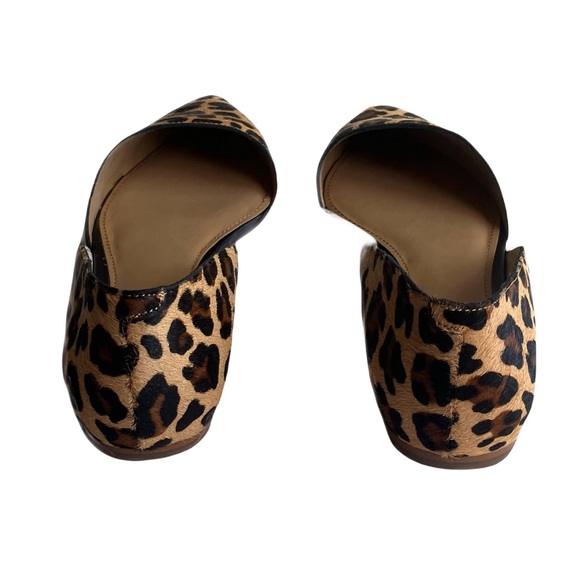 J. Crew Zoe Leopard Calf Hair d'Orsay Flats Size 8 Pointy Toe Fall Office NIB - Picture 3 of 14